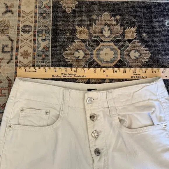 GAP Wearlight High Rise Wide-Leg Jeans with Button-Fly White Women’s Size 28 - Picture 6 of 10